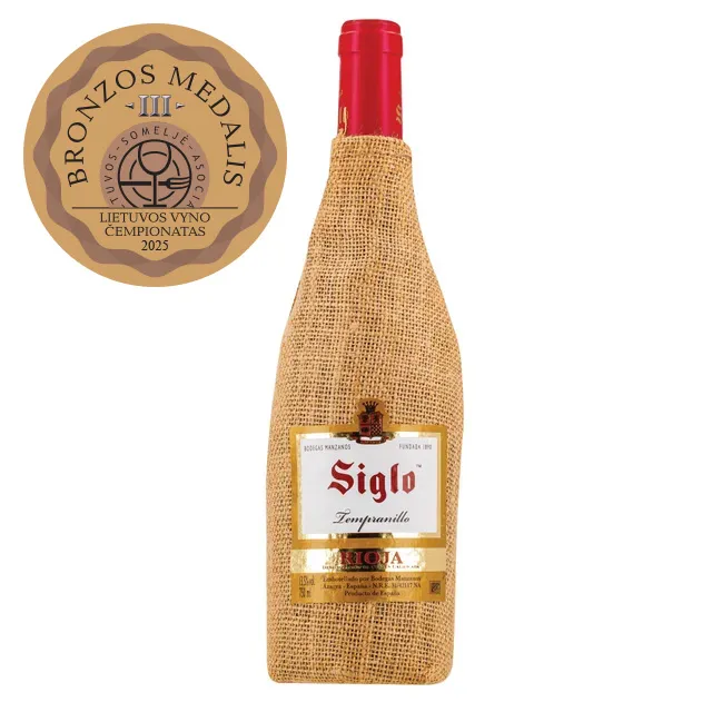 Raudonasis sausas vynas SIGLO TEMPRANILLO RIOJA su SKVN (SIGLO TEMPRANILLO RIOJA D.O.C. red dry 13,5% 0,75L)