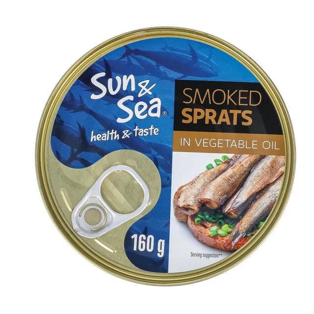 Rūkyti šprotai aliejuje SUN&SEA, 160 g