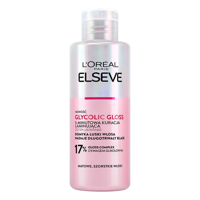 ELSEVE Glycolic Gloss nenuplaunamas serumas žvilgantiems plaukams, 150 ml