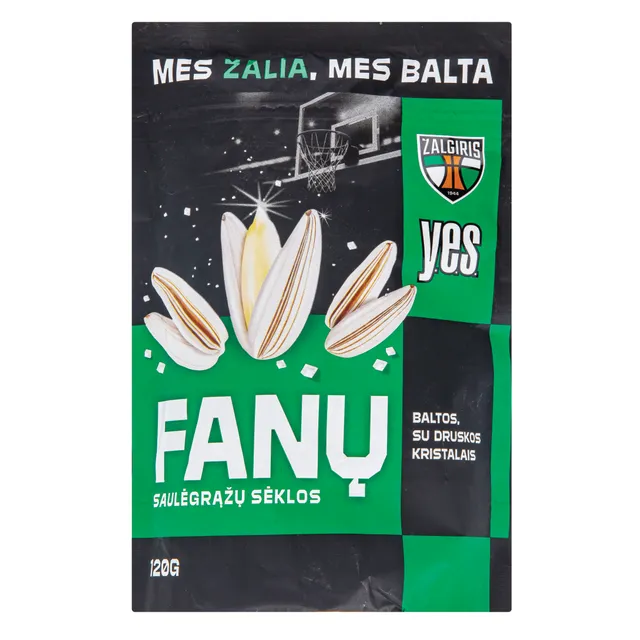 Saulėgrąžos YES su baltos druskos kristalais ŽALGIRIS, 120 g