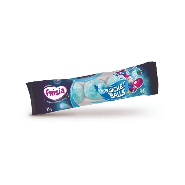 Saldainiai ROCKET BALLS (BLACKBERRY), 33g