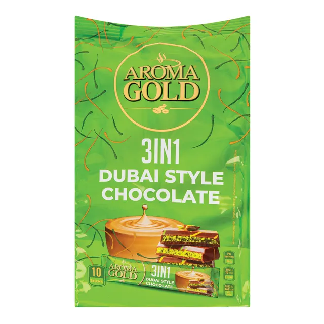 Tirpiosios kavos gėrimas AROMA GOLD 3IN1 DUBAI STYLE CHOCOLATE, 160 g 10x16g