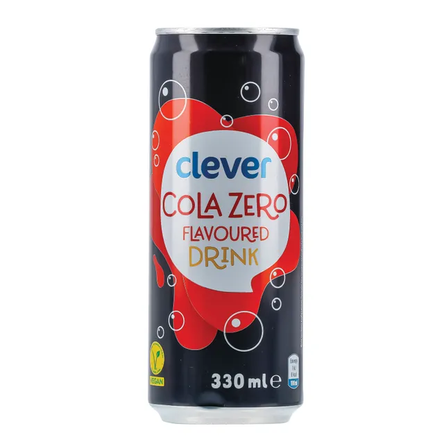 Kolos skonio gazuotas gėrimas CLEVER COLA ZERO, 0,33 l