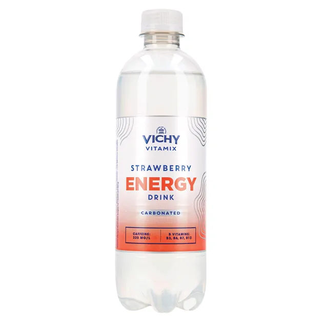 Gazuotas gėrimas VICHY VITAMIX ENERGY STRAWBERRY, 500 ml