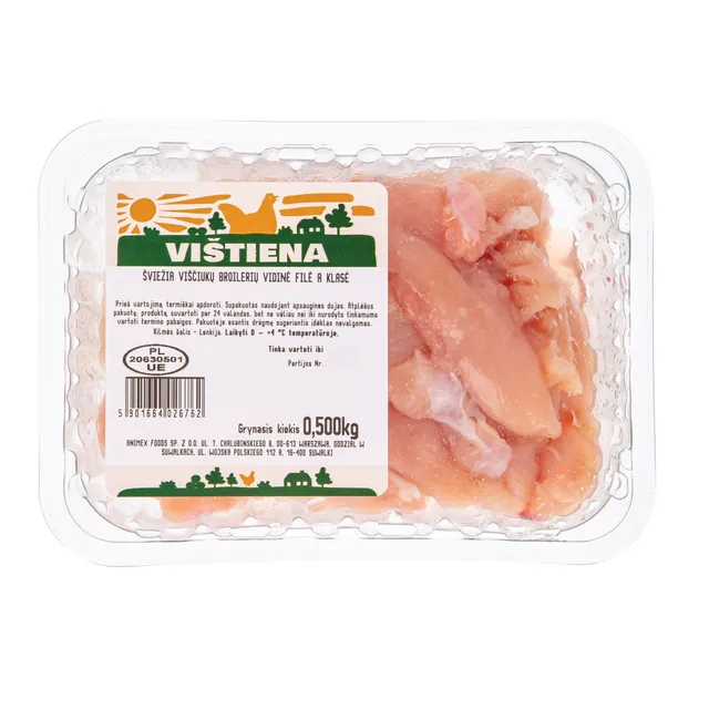 Šviežia viščiukų broilerių vidinė filė, A klasė