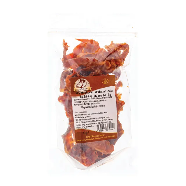 Atlantinių lašišų juostelės vytintos 100g