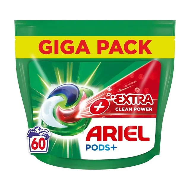 Skalbimo kapsulės ARIEL Extra Clean, 60 skalb.