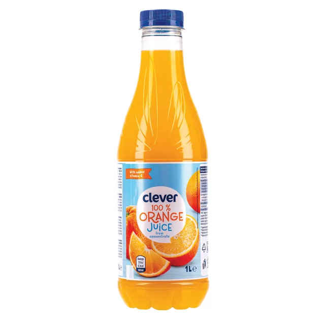 Apelsinų sultys 100% iš koncentrato su vit.C CLEVER, 1L