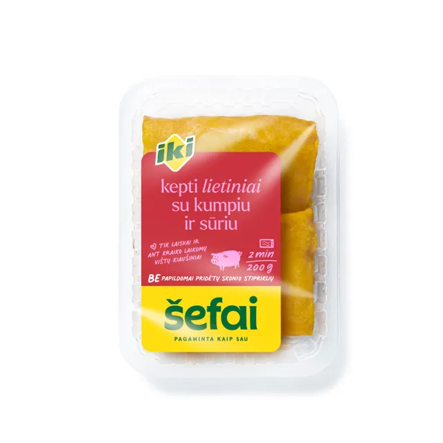 Kepti lietiniai su kumpiu ir sūriu IKI ŠEFAI, 200 g