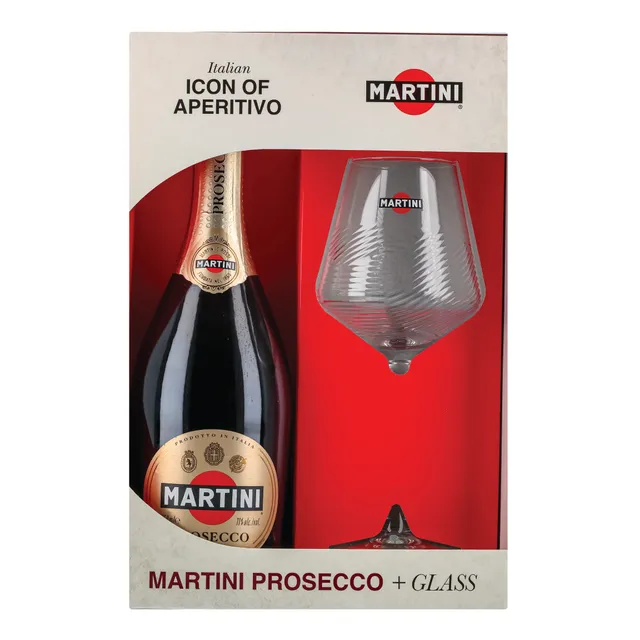 Putojantis vynas MARTINI Prosecco 0,75L 11% (dėžutė su taure)