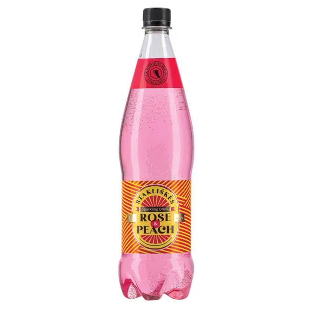 Gazuotas alkoholinis kokteilis STAKLIŠKĖS ROSE & PEACH skonio  4,5% 1L