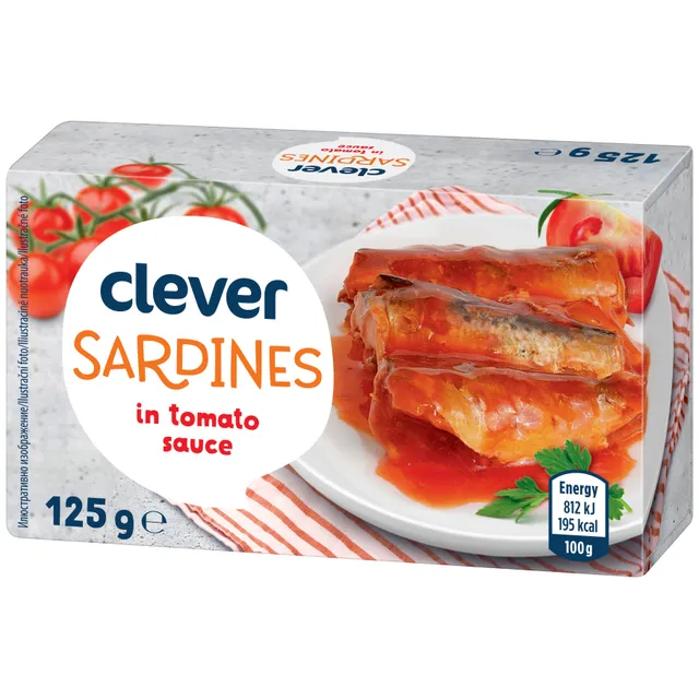 Sardinės pomidorų padaže CLEVER, 125 g