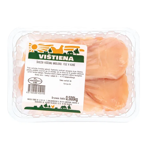 Vištienos krūtinėlės filė, atšaldyta, 500 g