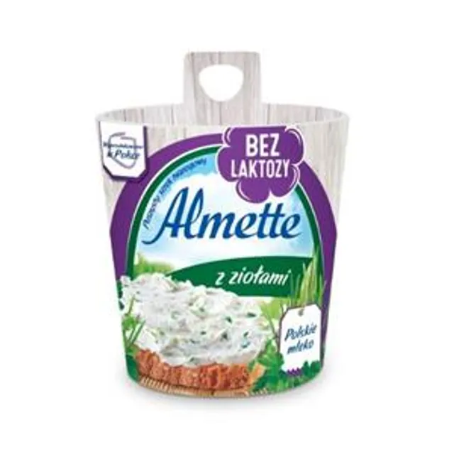 Tepamas varškės sūris ALMETTE, su žolelėmis, be laktozės, 150 g