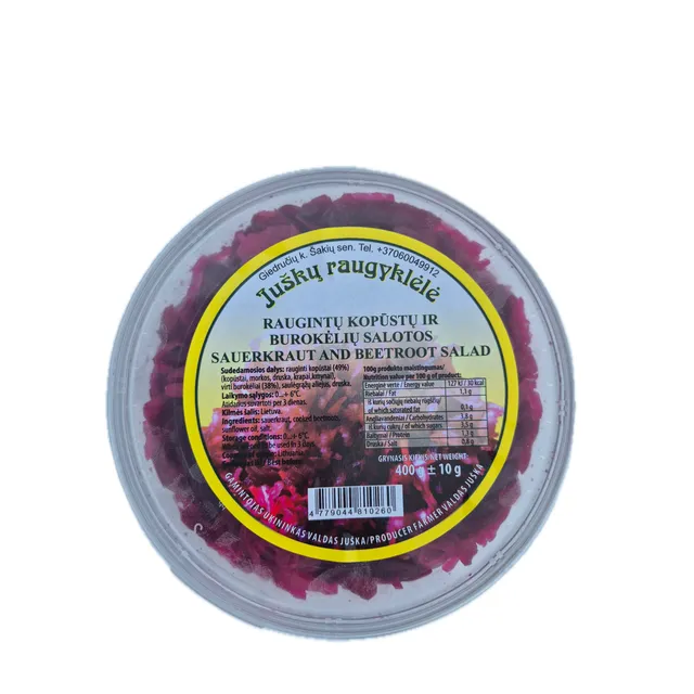 Raugintų kopūstų ir burokėlių salotos, 400 g