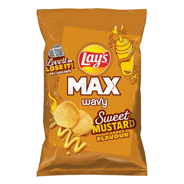 Saldaus garstyčių padažo skonio bulvių traškučiai LAY'S MAX WAVY, 120 g