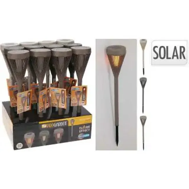 Saulės energija įkraunamas LED fakelas, 43 cm, matinis