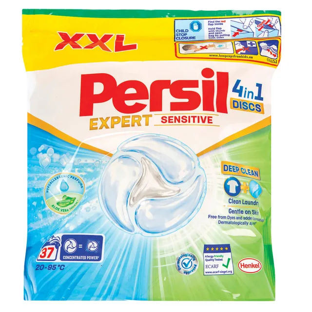 Skalbimo kapsulės "PERSIL Discs Sensitive" 37 skalbimai