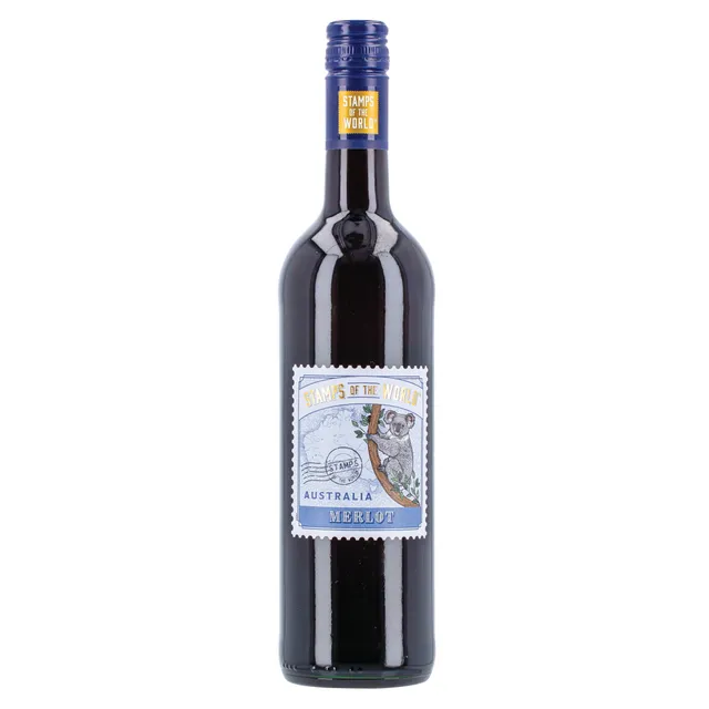 Raudonas, sausas vynas STAMPS OF THE WORLD MERLOT AUSTRALIA 13 % 0,75L