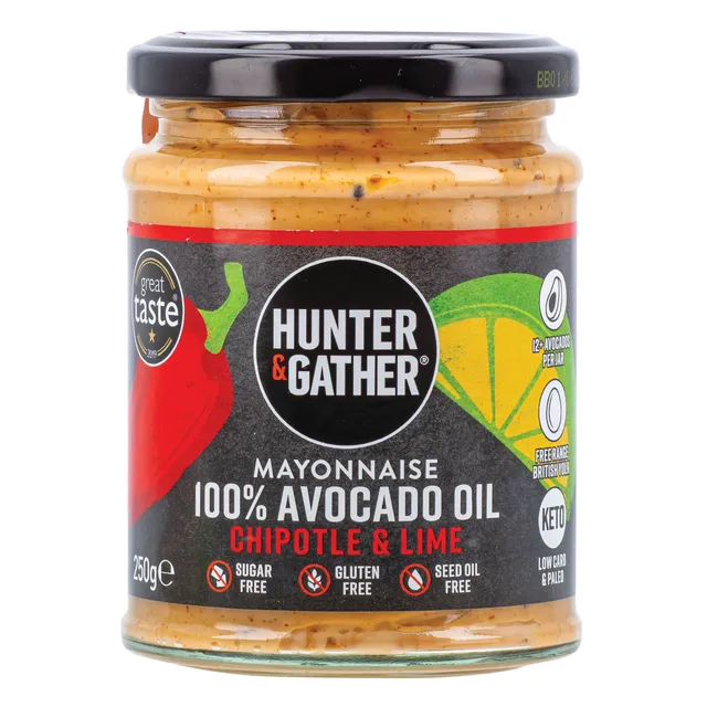 HUNTER & GATHER avokadų aliejaus majonezas su aitriosiomis paprikomis ir žaliosiomis citrinomis, 250 ml