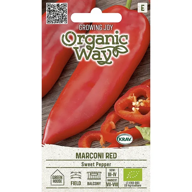Sėklos ORGANIC WAY PAPRIKOS VIENAM. MARCONI RED
