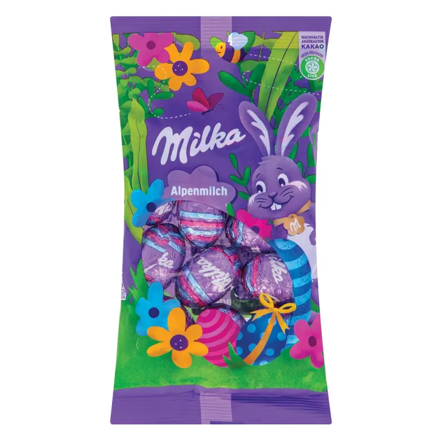 Šokoladiniai kiaušiniai maišėlyje MILKA, 100 g