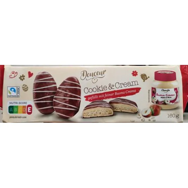 Kiaušinio formos sausainiai DOUCEUR Buona Crema, 160 g