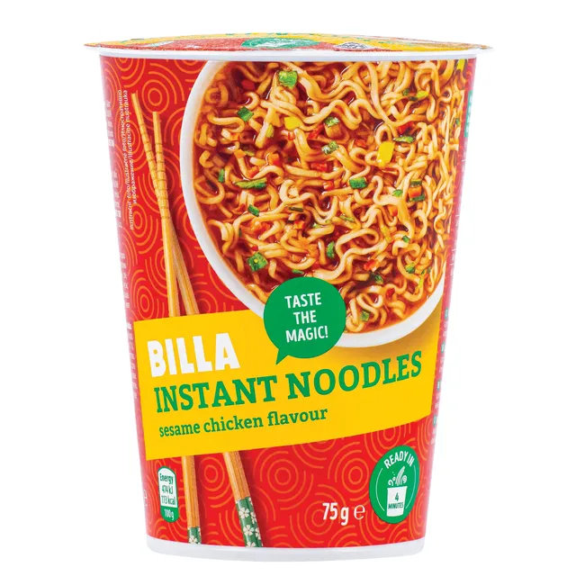 Greitai paruošiami makaronai BILLA Sesame Chicken flavour, 75g