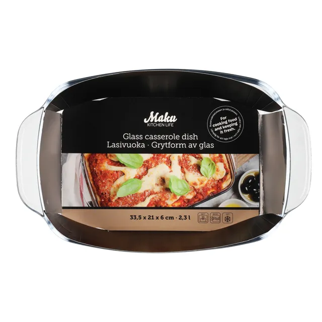 Stiklinis troškinimo indas MAKU 2,3 l, 33,5X21 cm