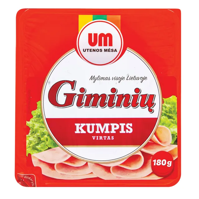 Virtas Giminių kiaulienos forminis kumpis GRIEŽ., 180 g Pirma rūšis