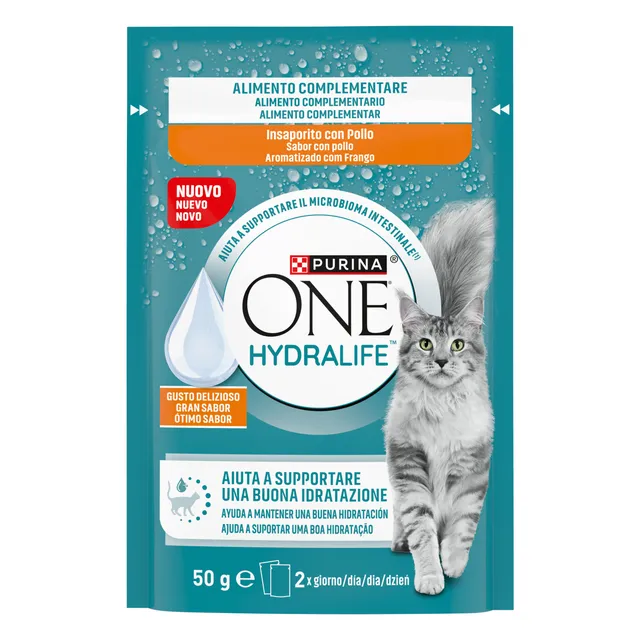 Pašaro papildas suaugusioms katėms vištienos skonio PURINA ONE HYDRALIFE, 50 g