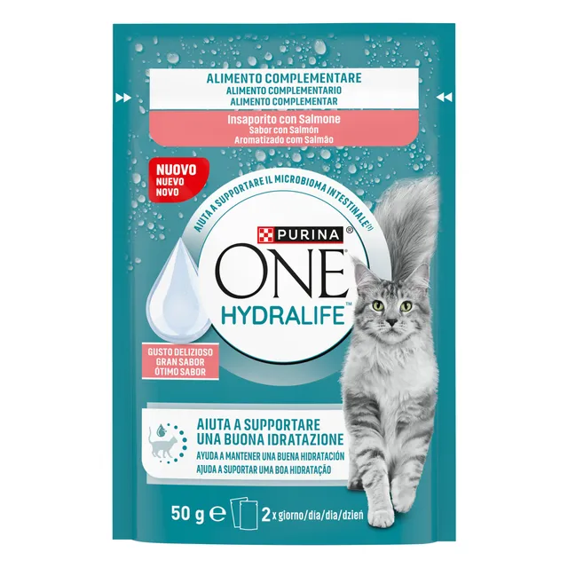Pašaro papildas suaugusioms katėms lašišų skonio ONE HYDRALIFE, 50 g