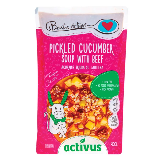 Raugintų agurkų sriuba su jautiena Activus & Beatos Virtuvė, 400g