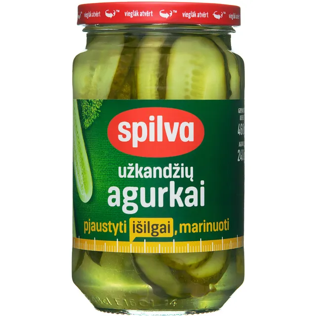 Marinuoti agurkai pjaustyti išilgai SPILVA 460/240 g