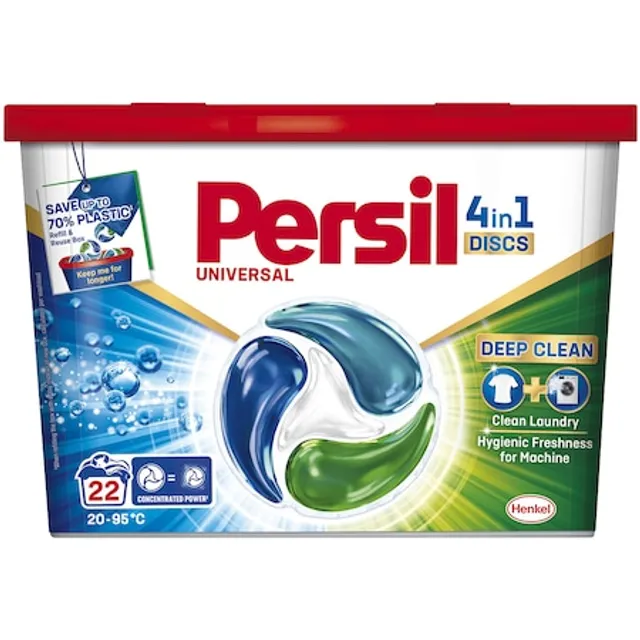 Skalbimo kapsulės Persil Discs Universal 22 vnt.