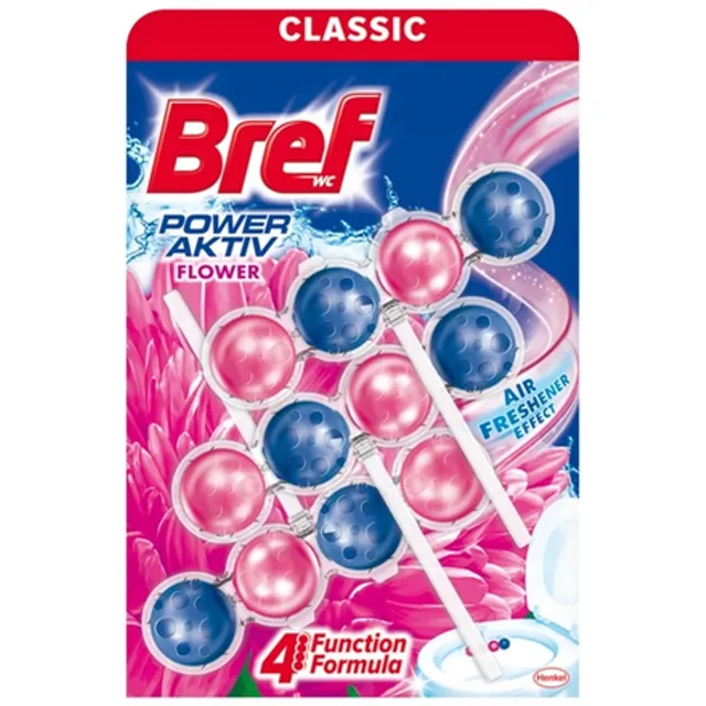WC valiklis- gaiviklis Bref Power Aktiv Flower 3x50g