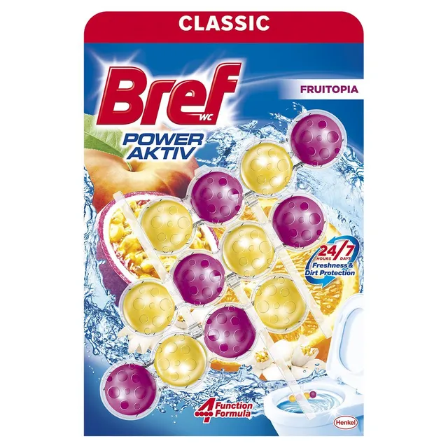 WC valiklis- gaiviklis Bref Power Aktiv Fruitopia 3x50g