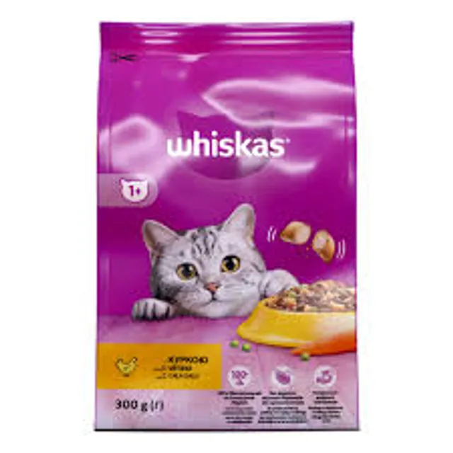Visavertis sausas ėdalas suaugusioms katėms Whiskas Adult su vištiena 300g