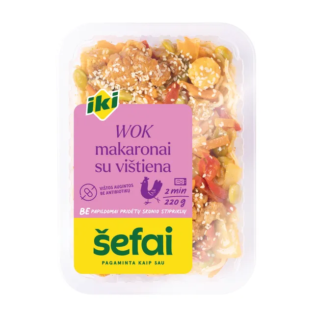 Wok makaronai su vištiena IKI ŠEFAI, 220 g