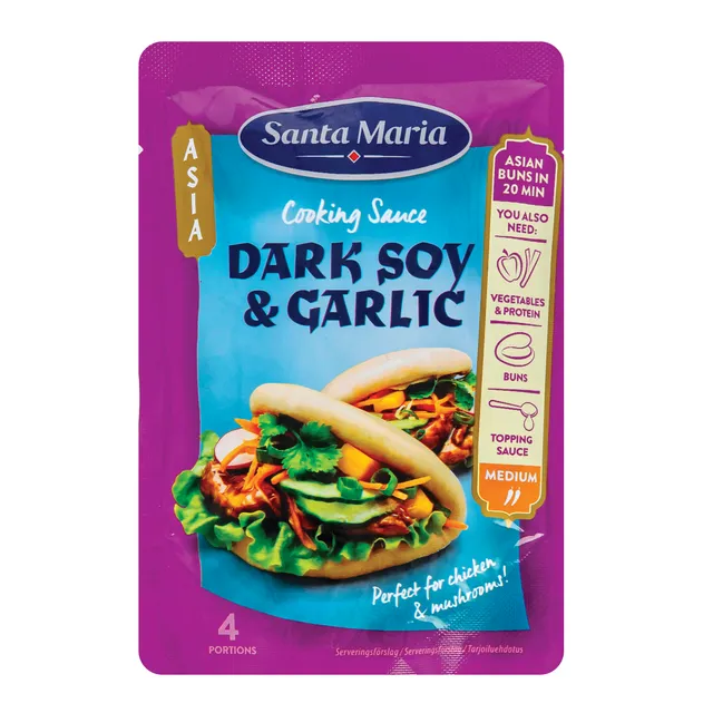 Kepimo padažas su sojomis ir česnakais SANTA MARIA, 100g