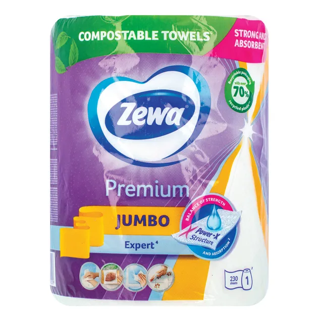 Popieriniai rankšluosčiai ZEWA JUMBO 3SL., 230 L