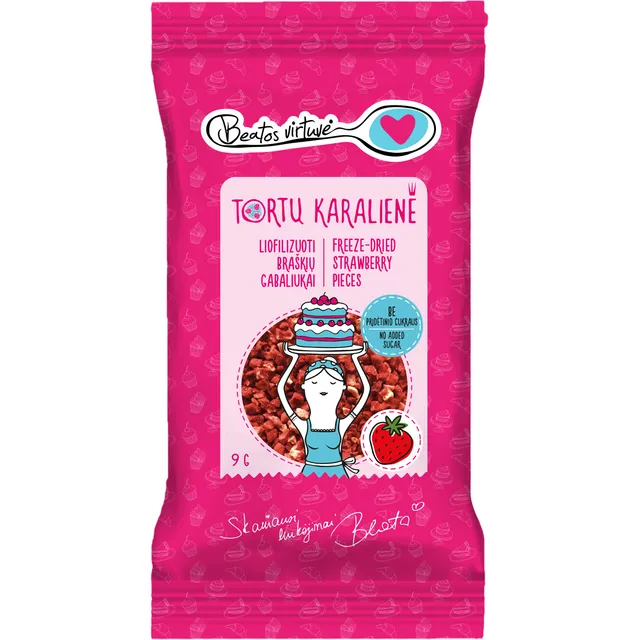 Liofilizuoti braškių gabaliukai BEATOS VIRTUVĖ, 9g