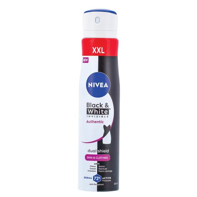 Purškiamas antiperspirantas NIVEA BLACK&WHITE Authentic moterims 250ml