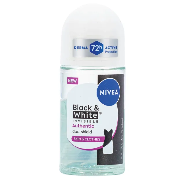 Rutulinis antiperspirantas NIVEA BLACK&WHITE Authentic moterims 50ml