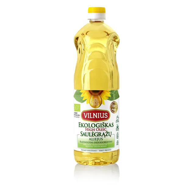 Ekologiškas saulėgrąžų aliejus VILNIUS High Oleic, 1L