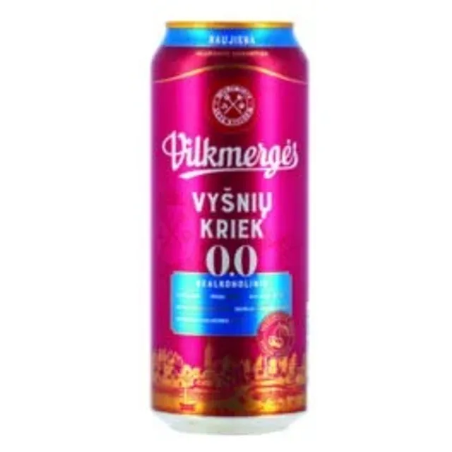 Nealkoholinis alaus kokteilis VILKMERGĖS Vyšnių Kriek 0,0% 0,5L