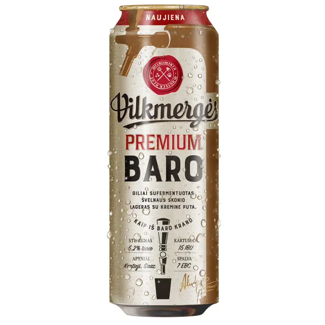 Alus VILKMERGĖS Premium Baro 5,2% 0,568L