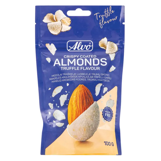 Migdolai traškioje luobelėje trumų skonio ALVO, 100g