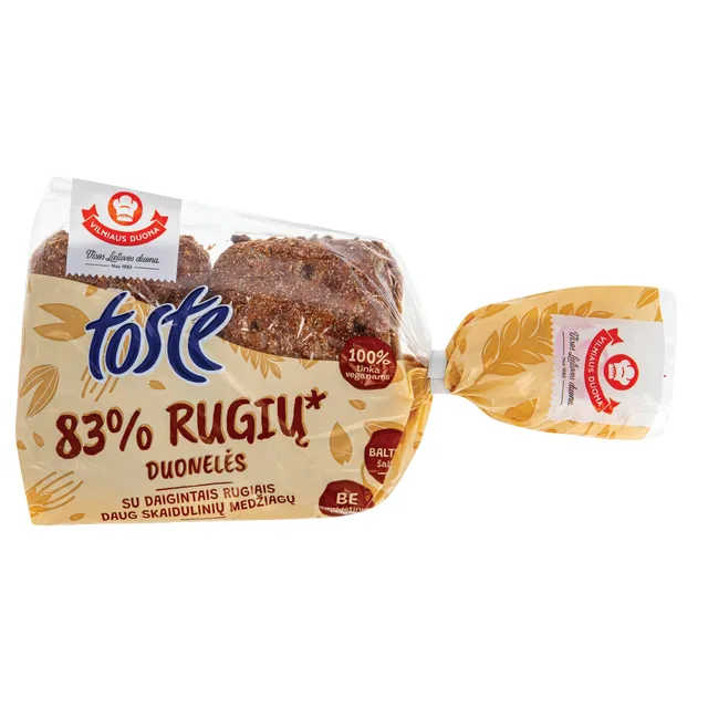 83 % rugių porcijinės duonelės TOSTE,? 240g