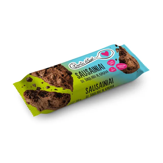 Sausainiai su šokoladu ir kakava Beatos Virtuvė, 150g